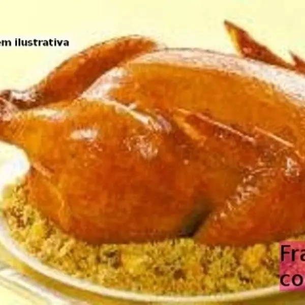 Combo 01 - Suculento Frango Assado, Farofa crocante, Batata com Ervas e Arroz.