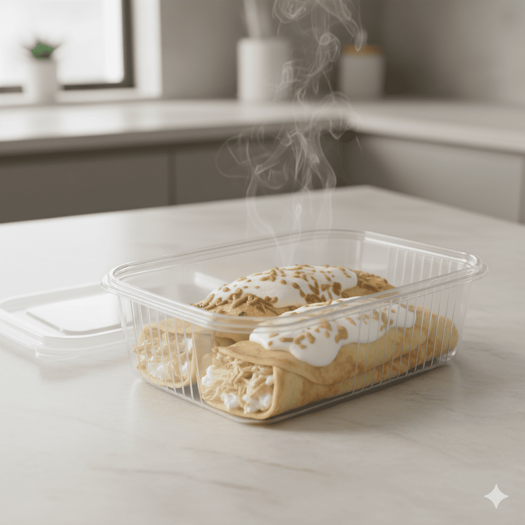 Panqueca de frango desfiado ao molho branco e mussarela