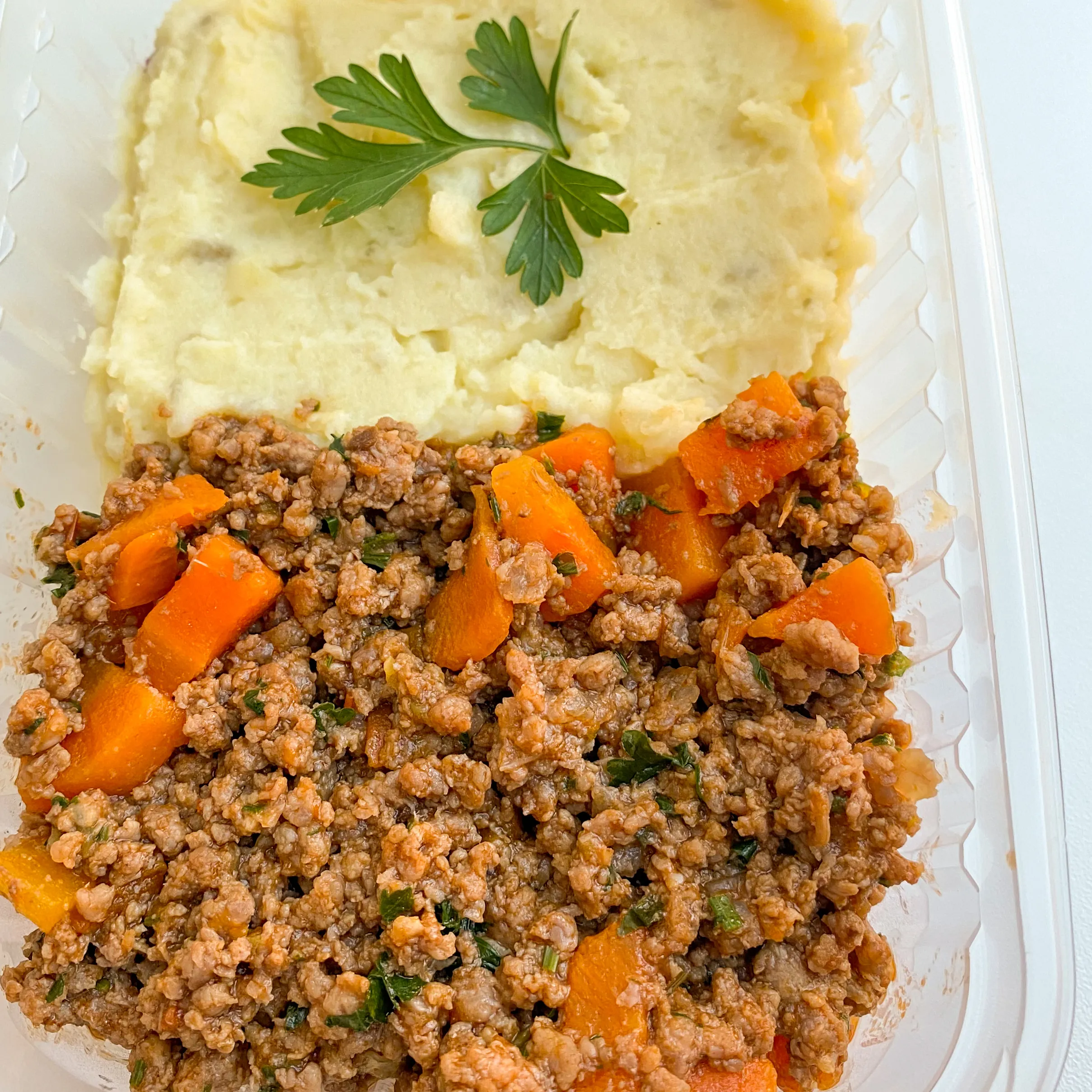 Carne Moída com Purê de Batata Doce e Legumes Fit – 300g