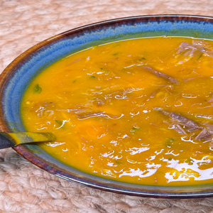 Caldo de Abóbora com Carne Seca 